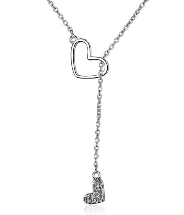 Collier A010 - Double Coeur - Argent 925