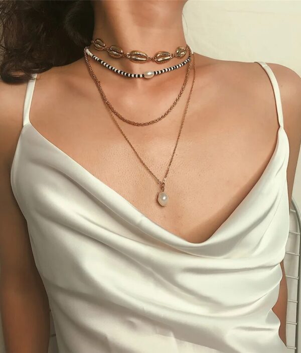 Collier Multi-Rangs Coquillages & Perles 🐚