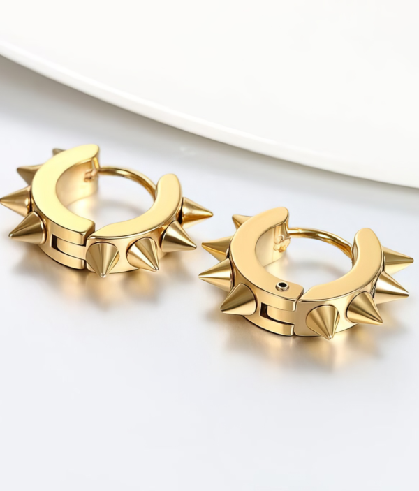 Boucles d'Oreilles Créoles - Design Punk à Piques