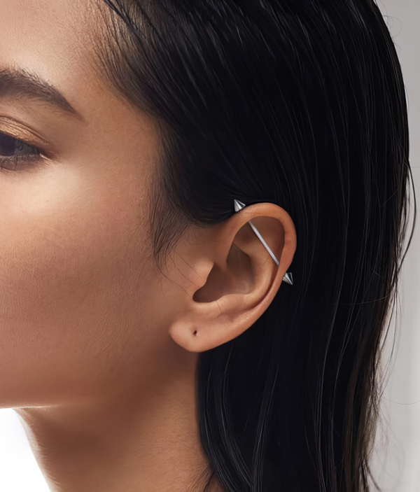 Barbell d'Oreille - Style Industriel avec Pointes