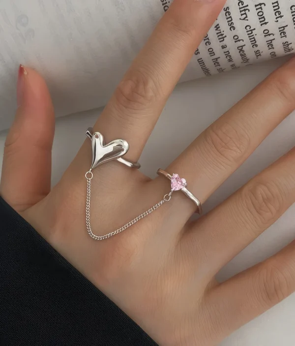 Bagues Duo Cœur & Pierre 💖