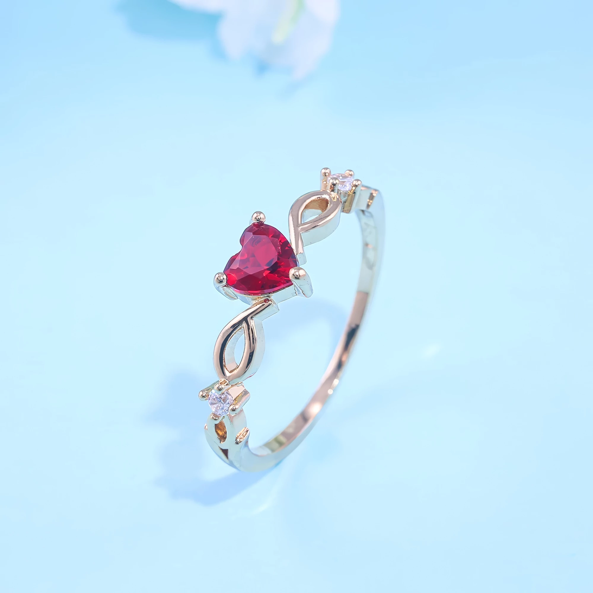 Bague Cœur Rouge - Élégance Intemporelle