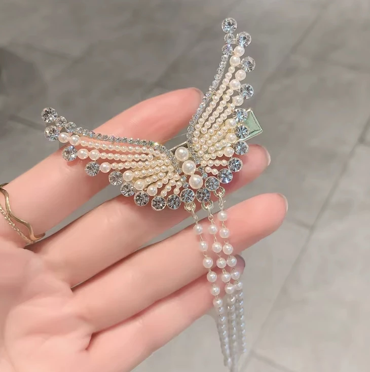 Pince à Cheveux Ailes & Perles – Image 2