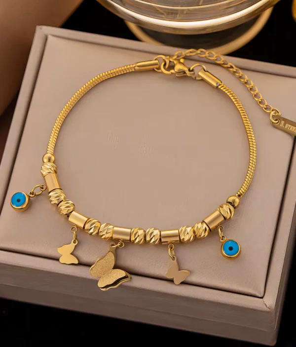 Bracelet Papillon Œil Porte-Bonheur 👑