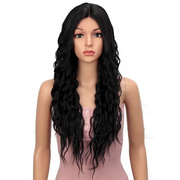 Perruque Longue Bouclée - Noir Naturel