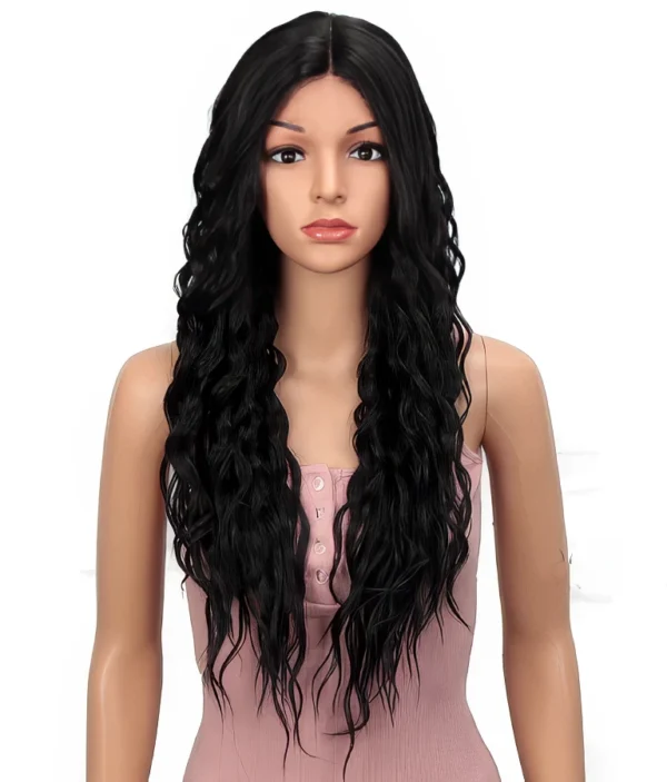 Perruque Longue Bouclée - Noir Naturel