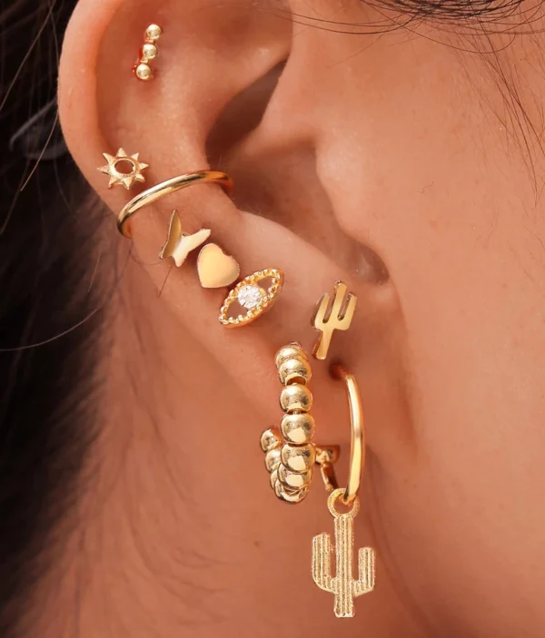 Boucles d'Oreilles Cactus et Soleil