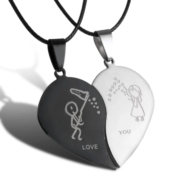Collier Couple - Love & You - Design Cœur