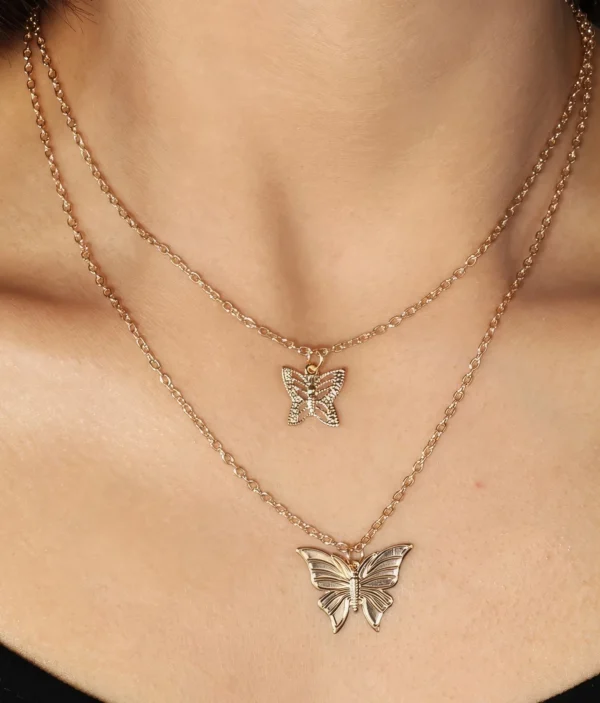 Collier Double Papillon - Style Élégant