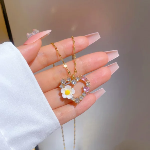 Collier Cœur Florale et Romantique 🌸