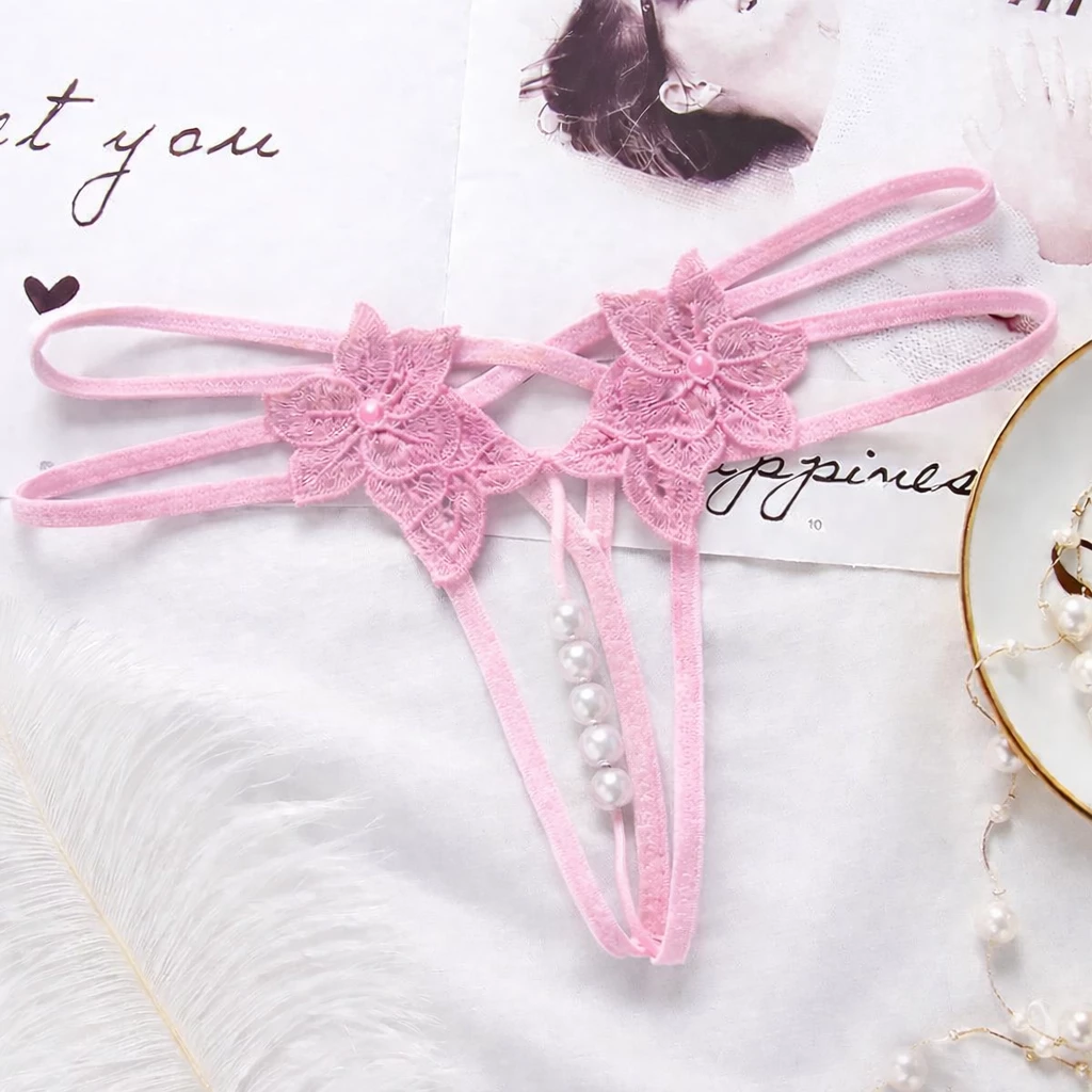 String Ouvert à Perles - Fleurs Brodées 🌸 – Image 3