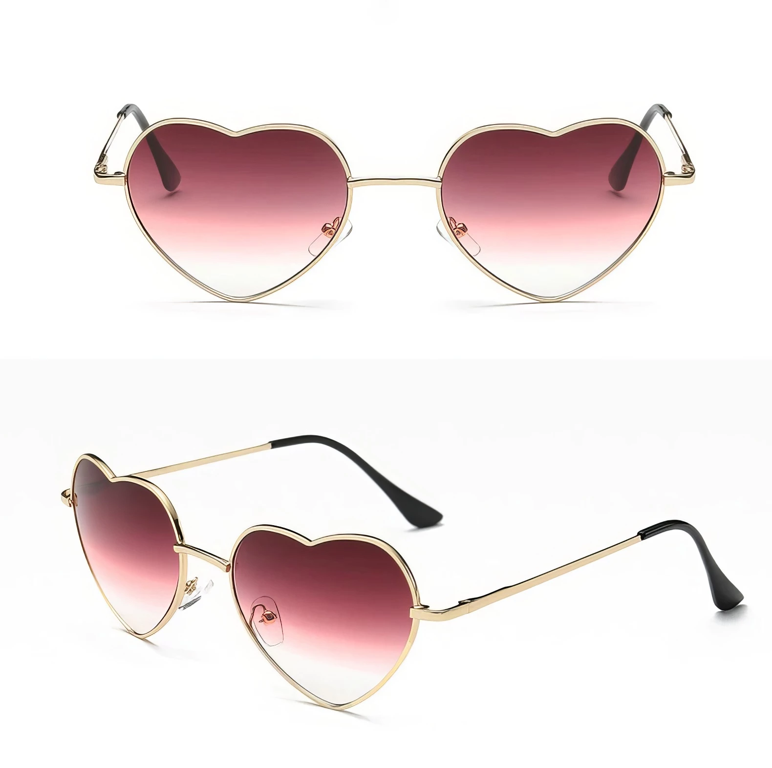 Lunettes de Soleil Femme - Design Cœur Rétro