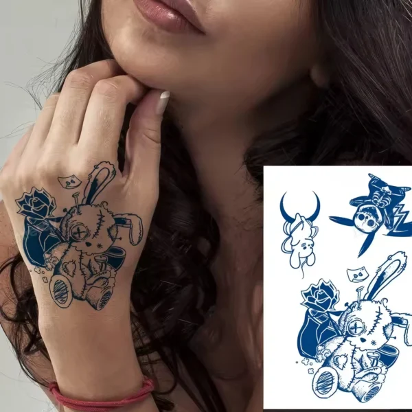 Tatouages Temporaires - Lapin Couture & Symboles Sombres