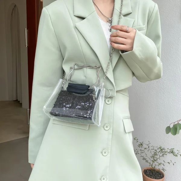 Sac À Main Transparent - Design Pailleté Chic