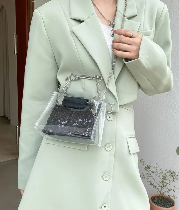 Sac À Main Transparent - Design Pailleté Chic