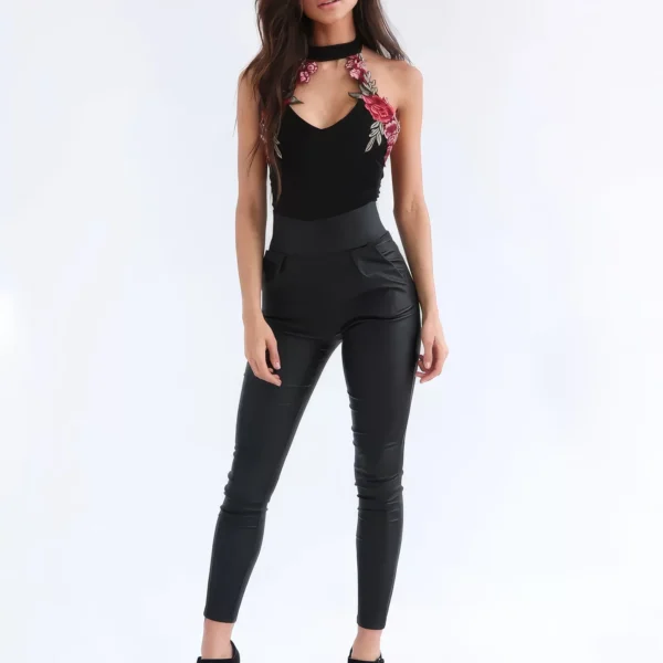 Body Femme - Élégance Florale Dos Nu ✨