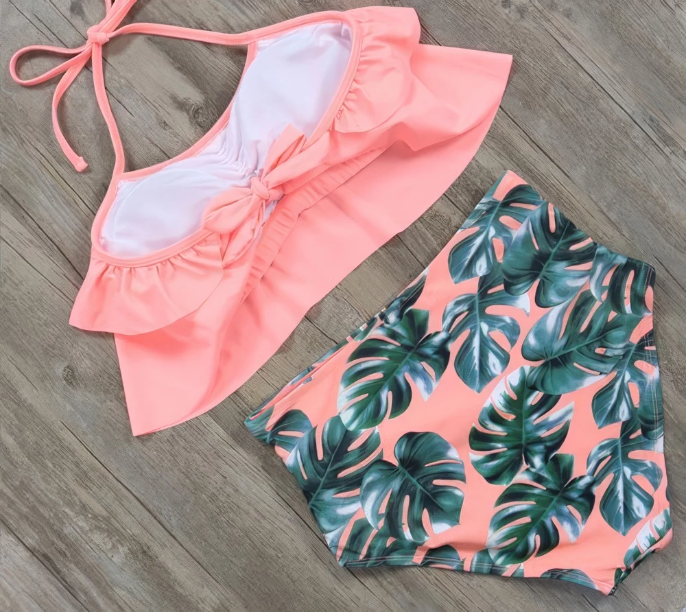 Maillot de Bain 2 Pièces - Volants & Motif Tropical – Image 3