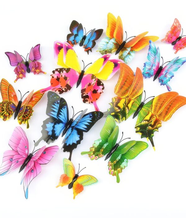 3D Creux Papillon - Lot de 12 Pièces - M013 - Double Couche