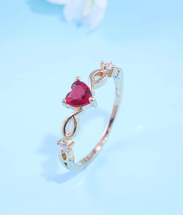 Bague Cœur Rouge - Élégance Intemporelle