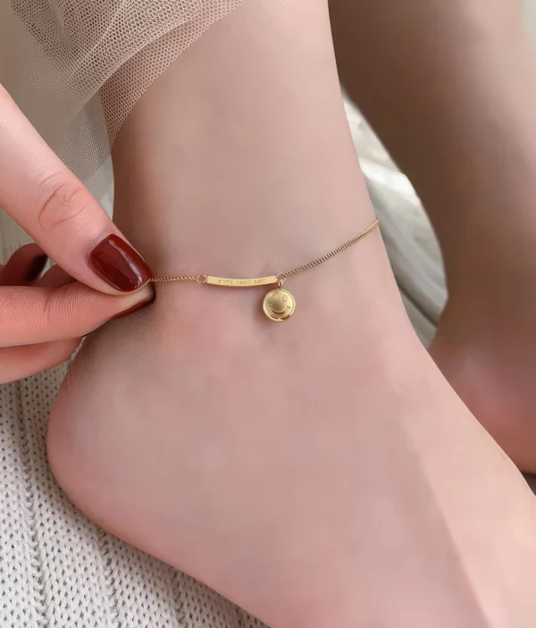 Bracelet Cheville - Pendentif Smiley ☀️