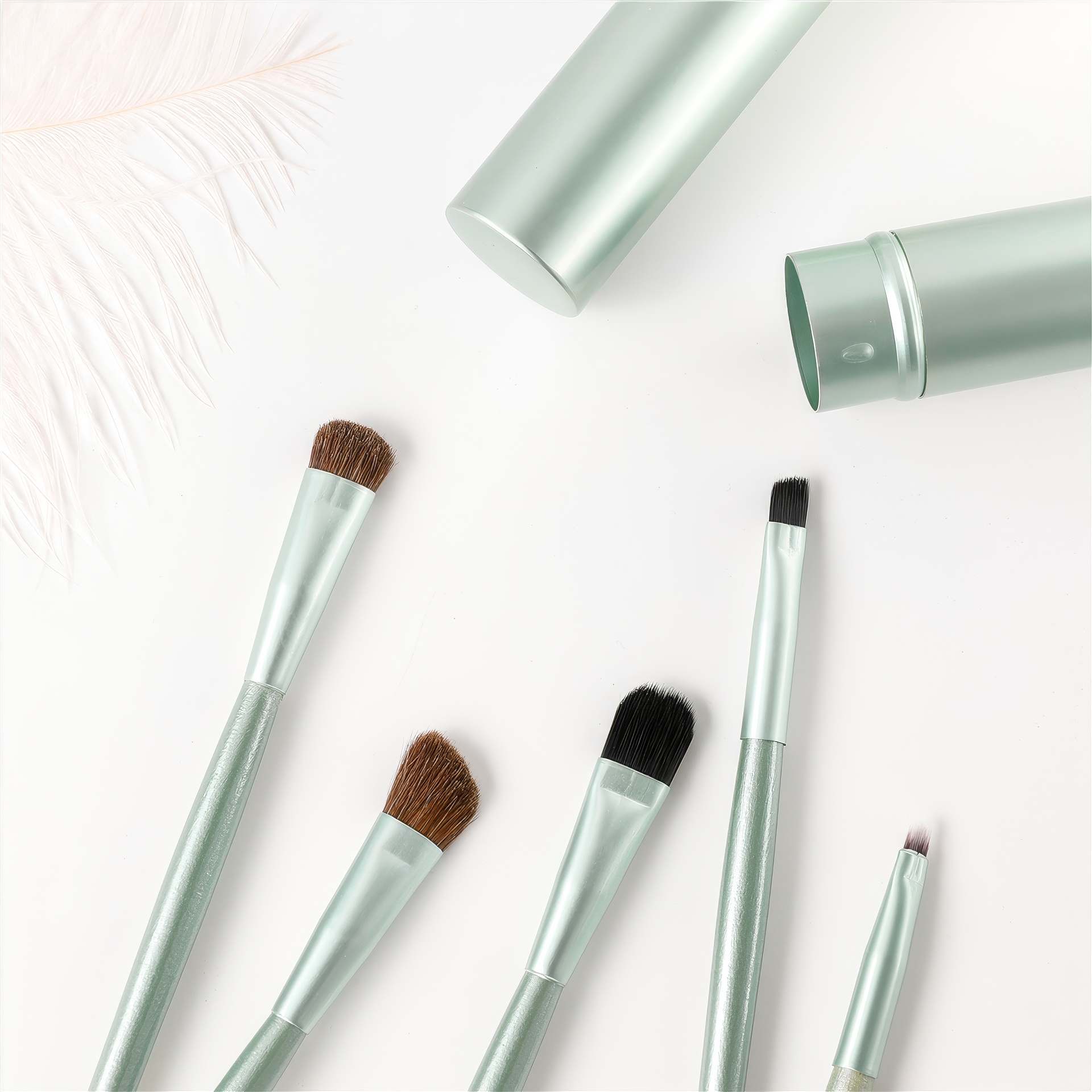 Pinceaux de Maquillage 5 Pcs - Compact et Élégant