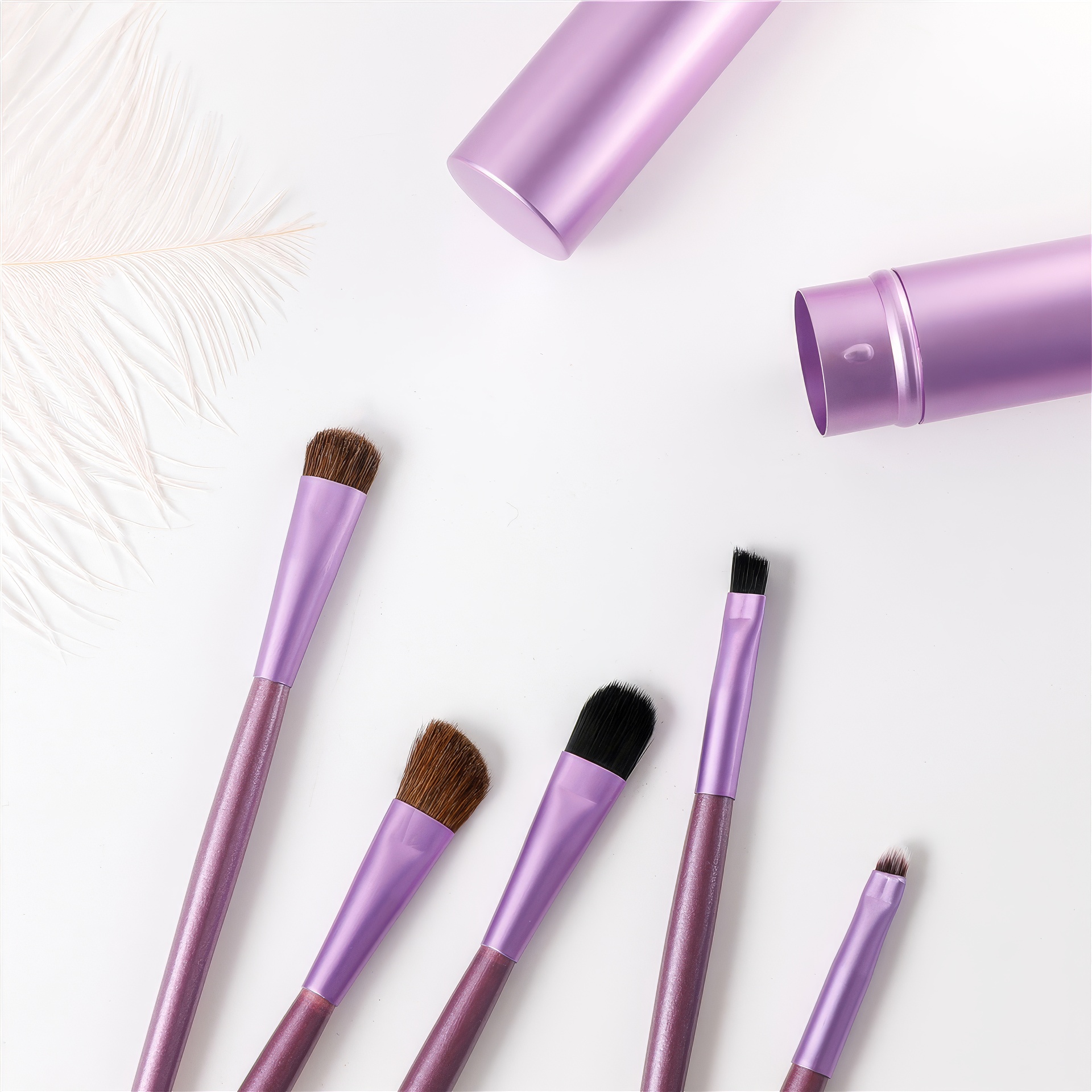 Pinceaux de Maquillage 5 Pcs - Compact et Élégant – Image 2