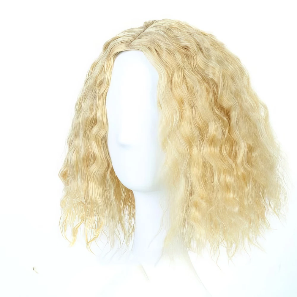 Perruque Bouclée Mi-Longue - Blonde Naturelle