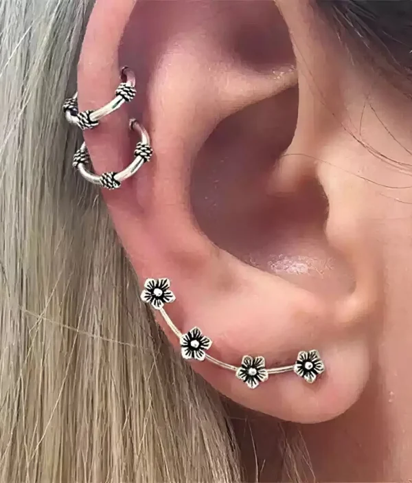 Boucles d'Oreilles Fleur Vintage