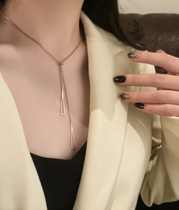 Collier Double Pendentif Triangle