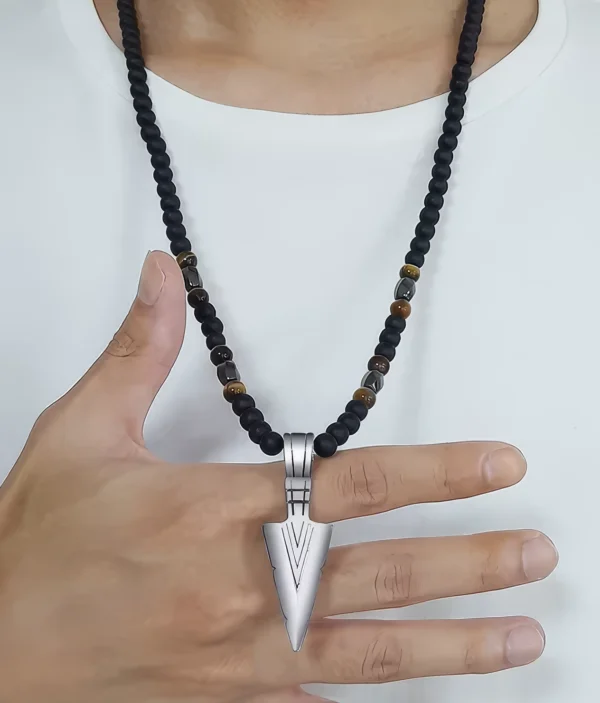 Collier Homme - Flèche Tribale & Perles