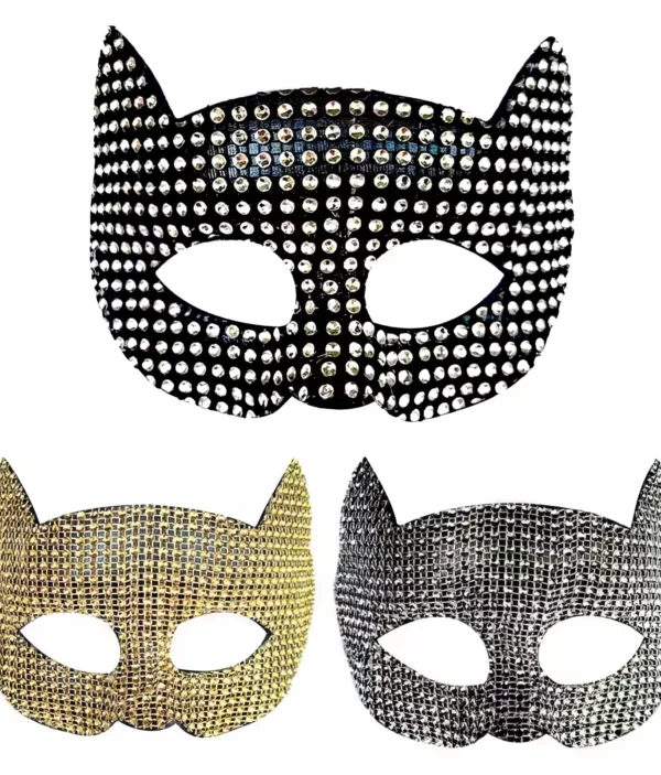 Masque Mystère Strass Félin 🖤