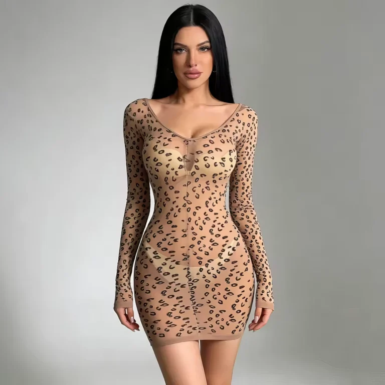 Mini-Robe Lingerie Léopard - Élégance Sauvage 🐆