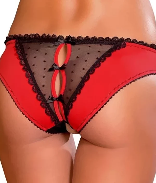 Culotte Sexy Ouverte - Nœuds & Dentelle 🔥