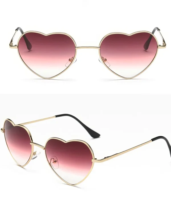 Lunettes de Soleil Femme - Design Cœur Rétro