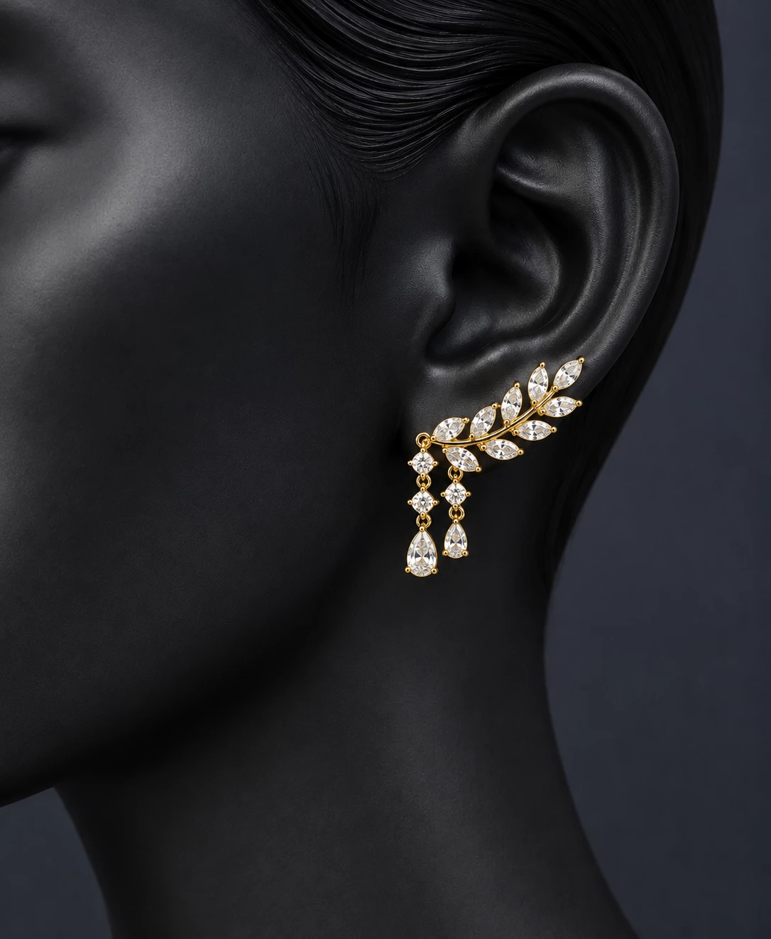 Boucles d’Oreilles - Feuilles Brillantes – Image 2