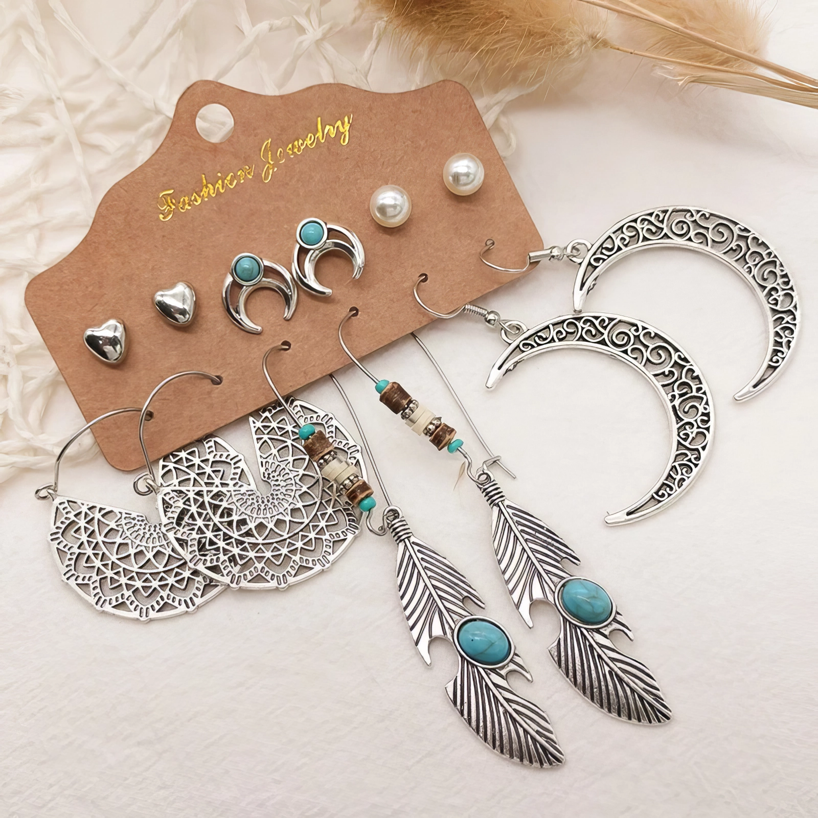 Ensemble Boucles d’Oreilles - Style Vintage & Élégance Ethnique ✨