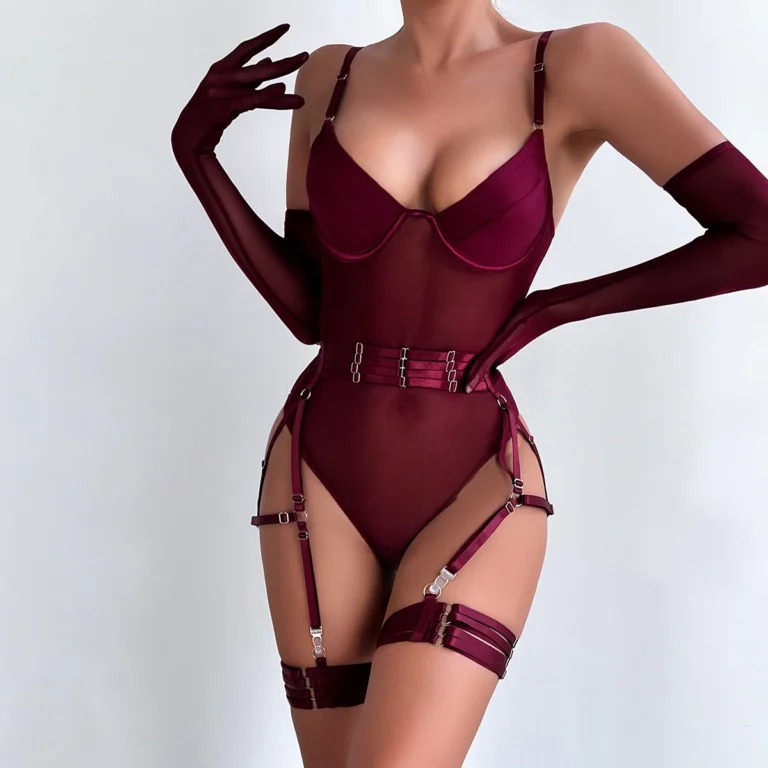 Body Premium en Tulle avec Jarretelles & Gants ❤️