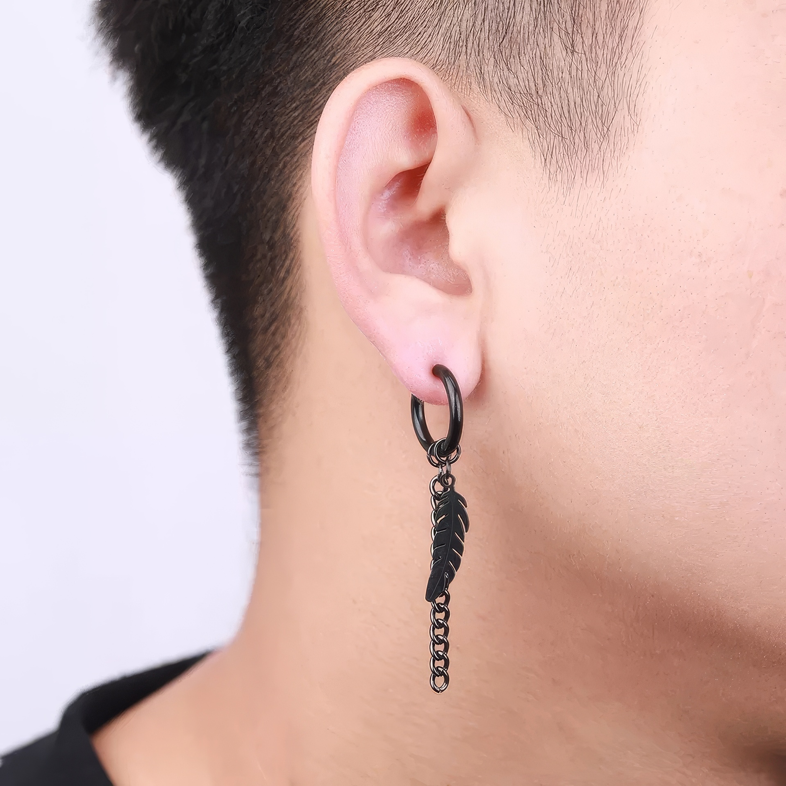 Boucle d’Oreille Homme Sans Piercing 🖤