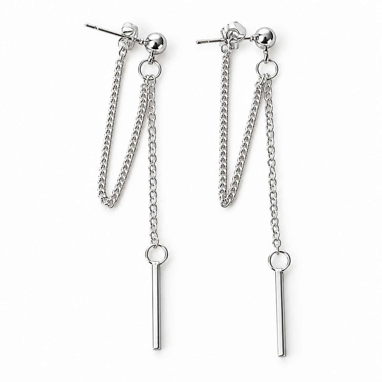 Boucles d’Oreilles Chaînes Minimalistes – Image 2