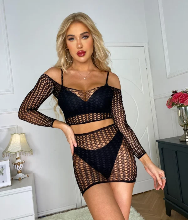 Ensemble Lingerie Noir en Résille 🖤