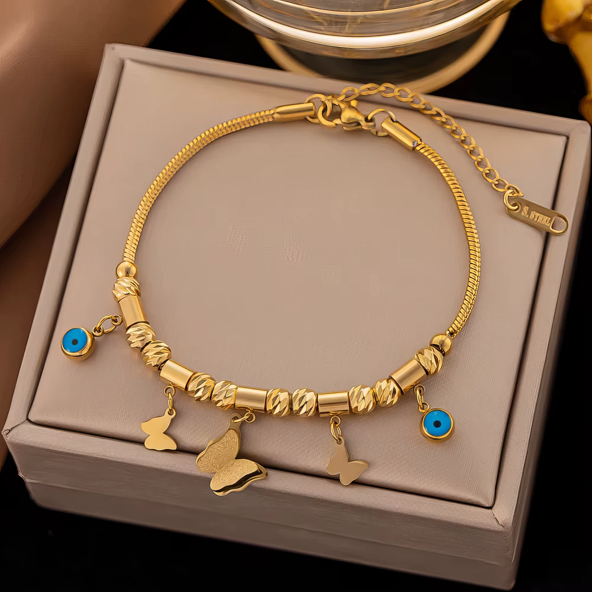 Bracelet Papillon Œil Porte-Bonheur 👑