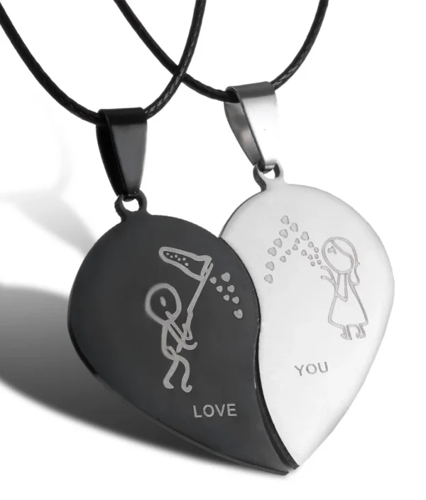 Collier Couple - Love & You - Design Cœur