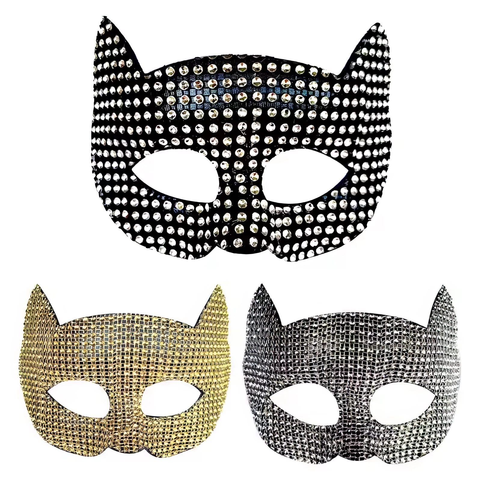 Masque Mystère Strass Félin 🖤