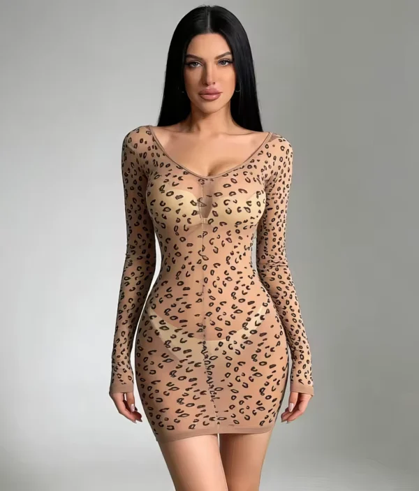 Mini-Robe Lingerie Léopard - Élégance Sauvage 🐆