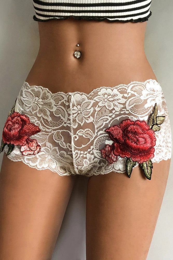 Culotte Femme Dentelle Brodée Fleurs 🌹 – Image 2